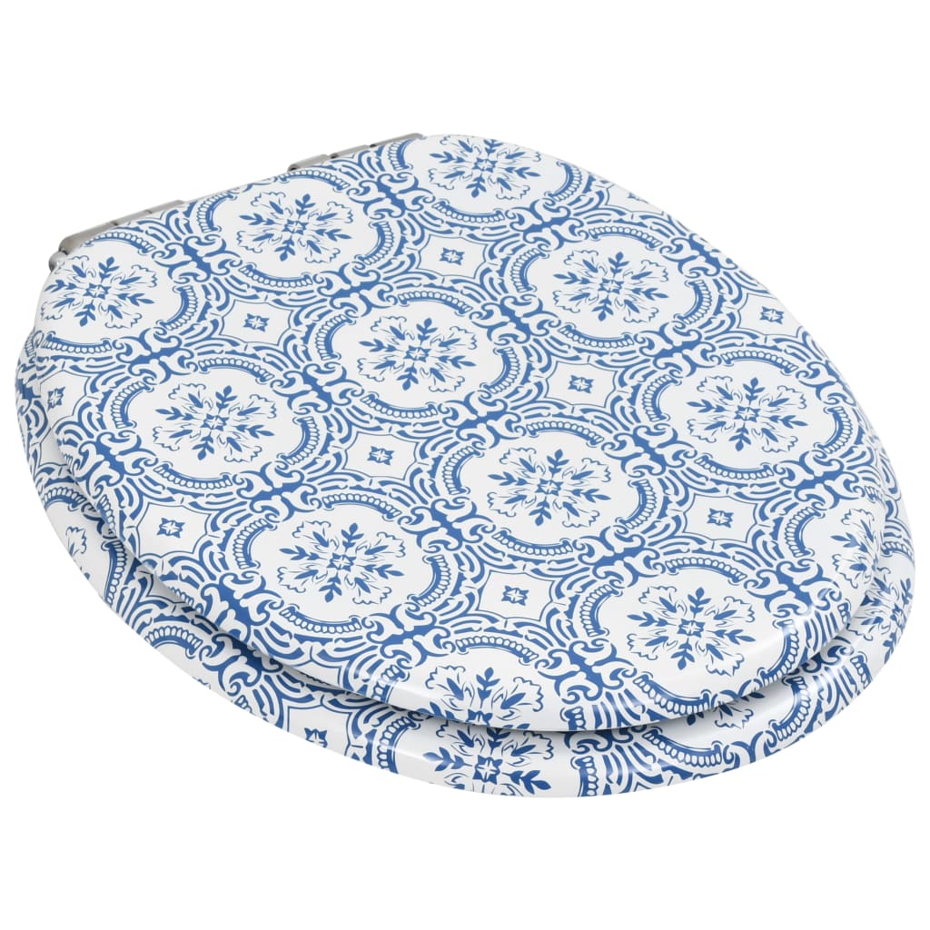 Toaletni sedež Vidaxl z mehkim zapiranjem Porcelana MDF