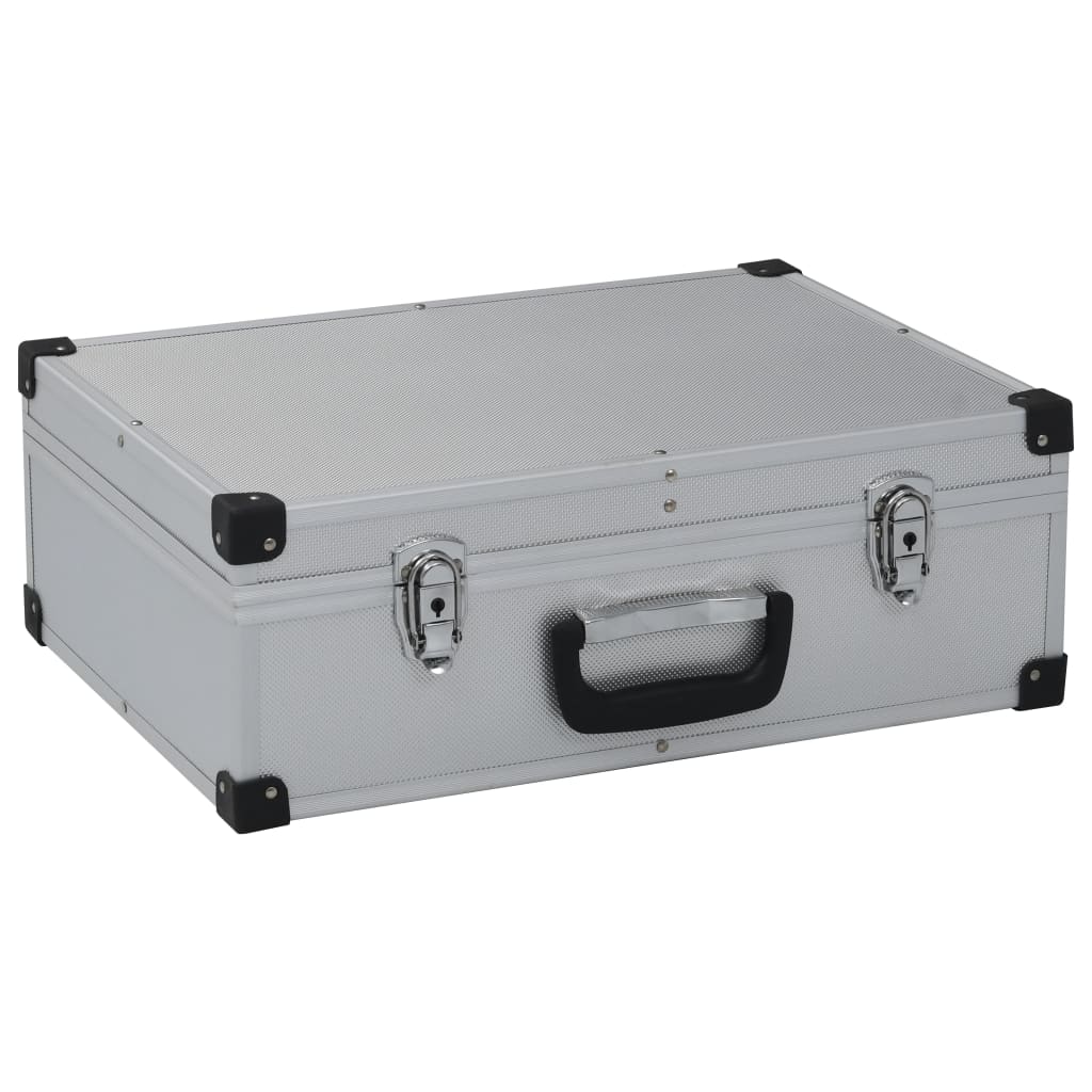 Vidaxl Tool Case 46x33x16 CM Alluminio colorato in argento