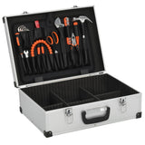 Vidaxl Tool Case 46x33x16 CM Alluminio colorato in argento