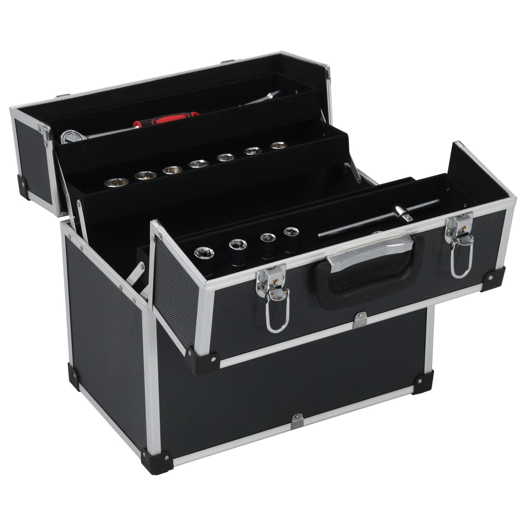 Vidaxl Tool Case 38x22.5x34 cm in alluminio nero