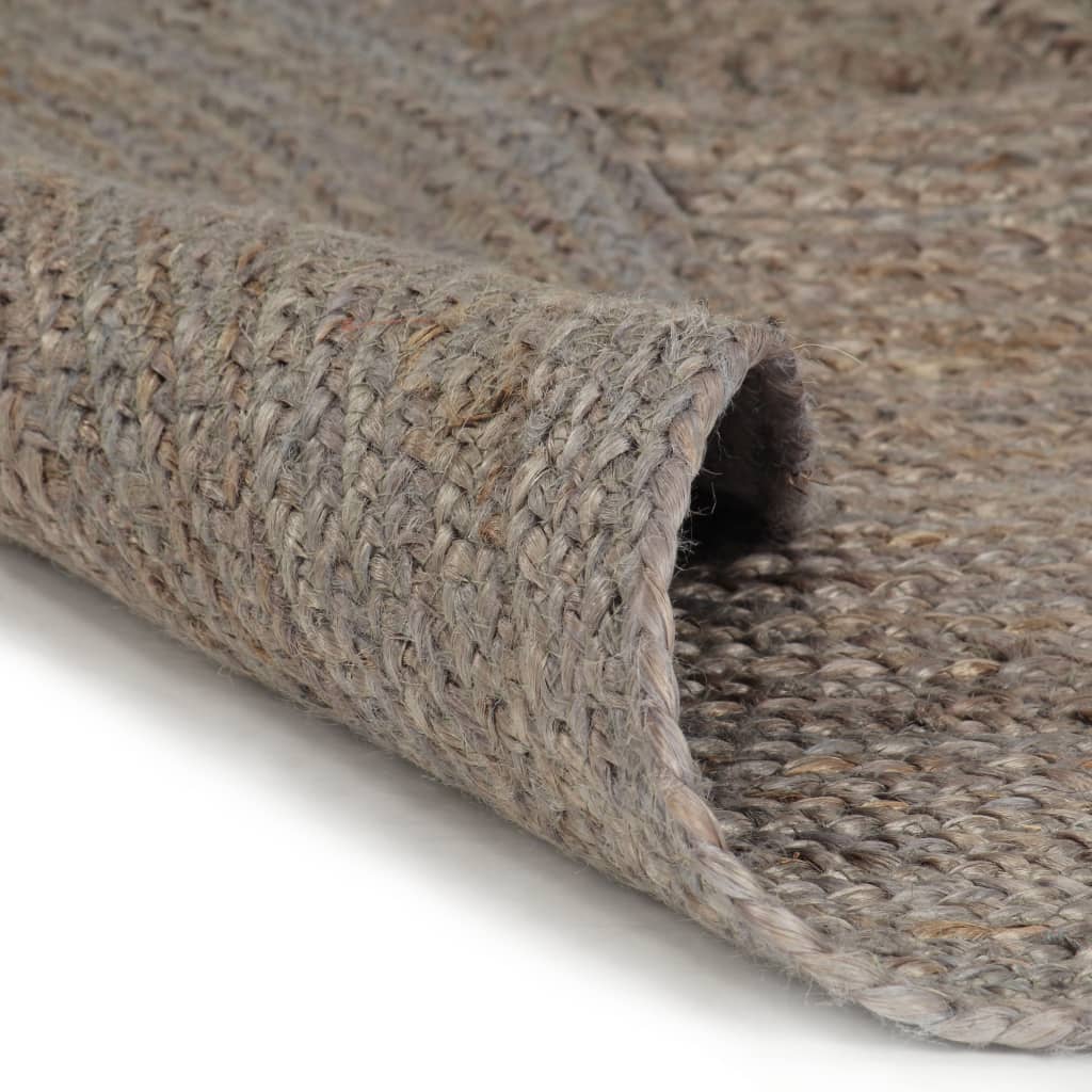 Vidaxl koberec ručně vyráběl kolem 90 cm juta šedá
