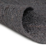 Vidaxl Teppich handgefertigt um 90 cm Jute dunkelgrau