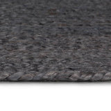 Vidaxl Teppich handgefertigt um 90 cm Jute dunkelgrau