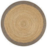 Vidaxl Teppich handgefertigt mit grauem Rand 90 cm Jute