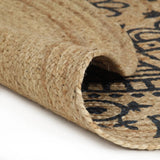 Vidaxl preproga ročno izdelana s temno modrim tiskom 90 cm jute