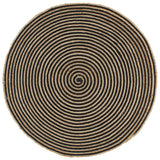 Vidaxl tæppe håndlavet med spiraldesign 150 cm jute sort
