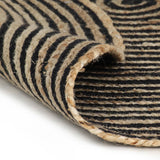 Vidaxl tæppe håndlavet med spiraldesign 150 cm jute sort