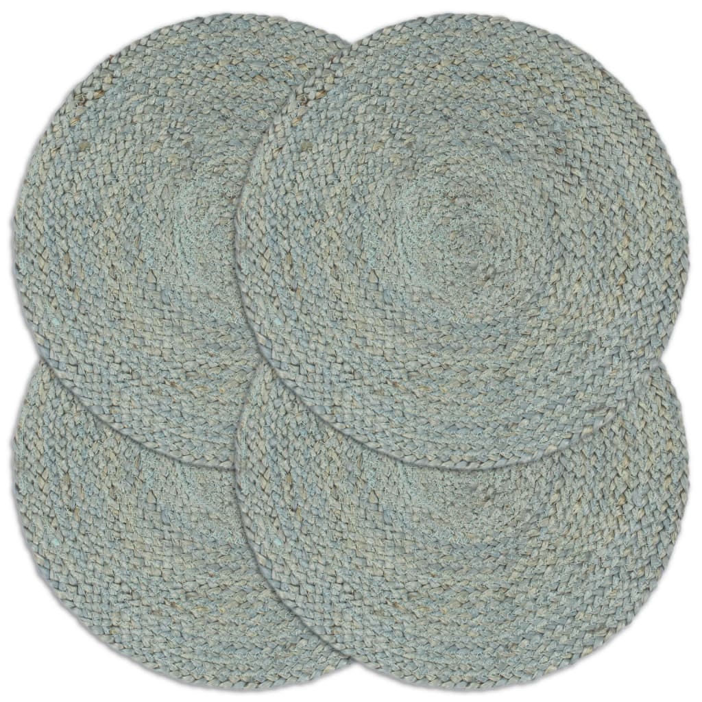 Vidaxl placemats 4 ms omkring 38 cm jute olivengrøn