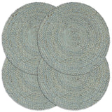 Vidaxl placemats 4 ms omkring 38 cm jute olivengrøn