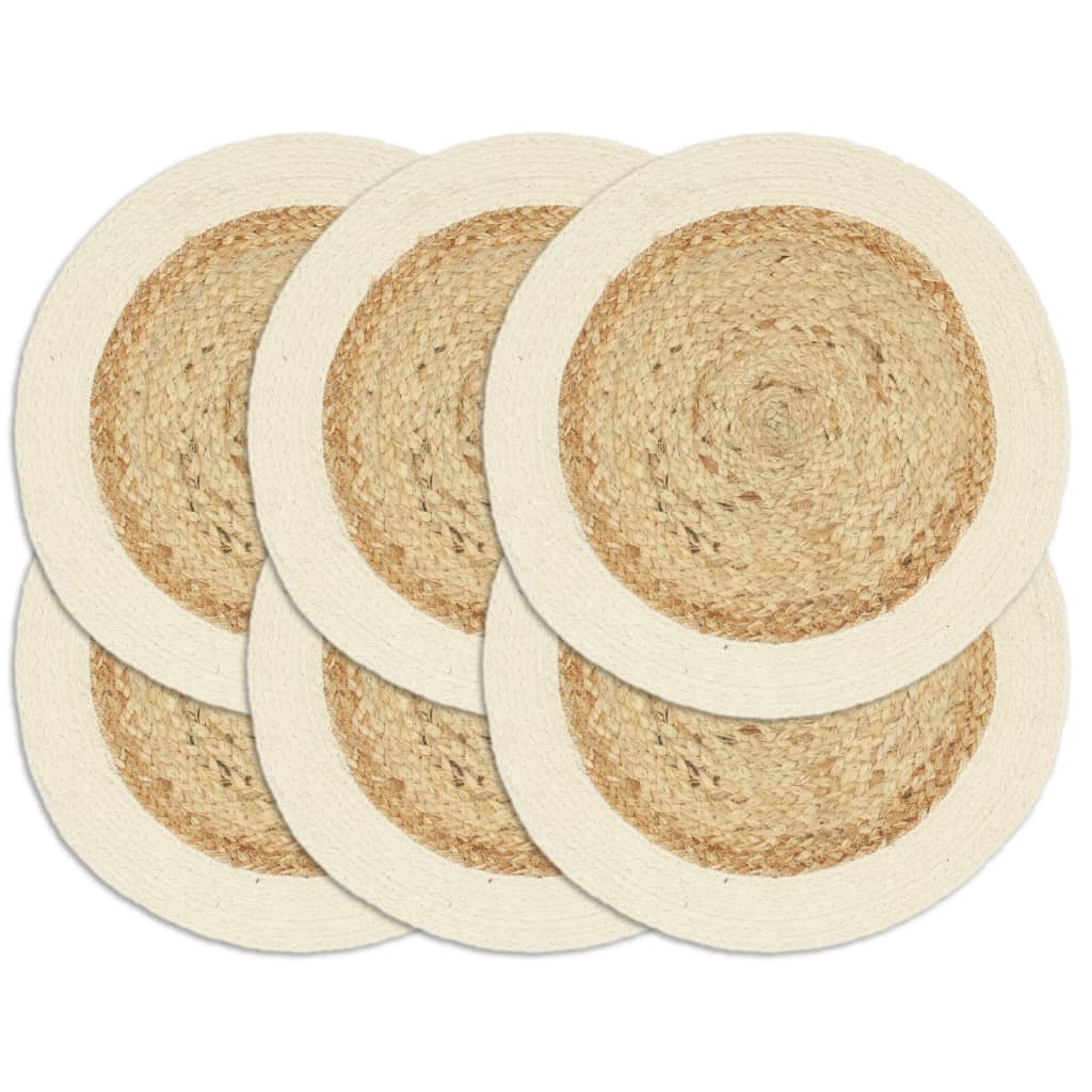 Vidaxl Placemats 6 sts kolem 38 cm juty a bavlny samozřejmě