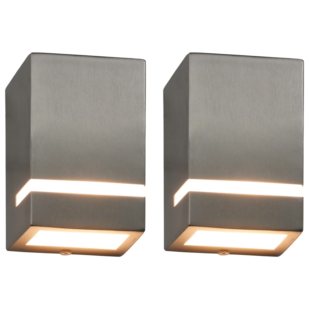 Vidaxl Lampade a parete da esterno 2 pezzi 35 W Argento rettangolare colorato
