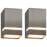 Vidaxl Lampade a parete da esterno 2 pezzi 35 W Argento rettangolare colorato