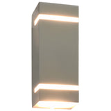 Vidaxl Lámparas de pared al aire libre 2 PCS 35 W Rectangular Silver Colored