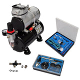 VidaXL Airbrush Compressor set with 2 pistols