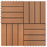 Vidaxl WPC dlaždice 30x30cm 11 kusů 1m2 hnědá