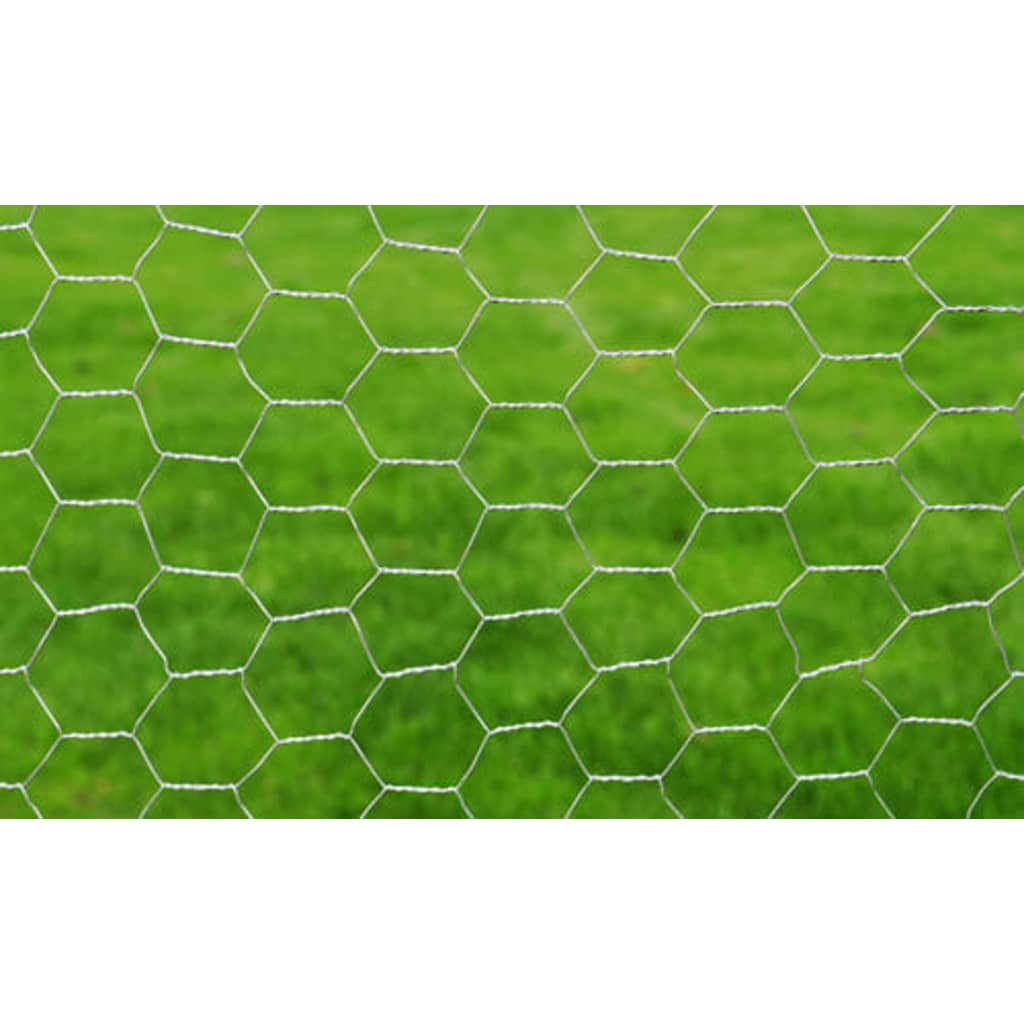 Vidaxl kippengaas 25x0,75 m gegalvaniseerd staal zilverkleurig