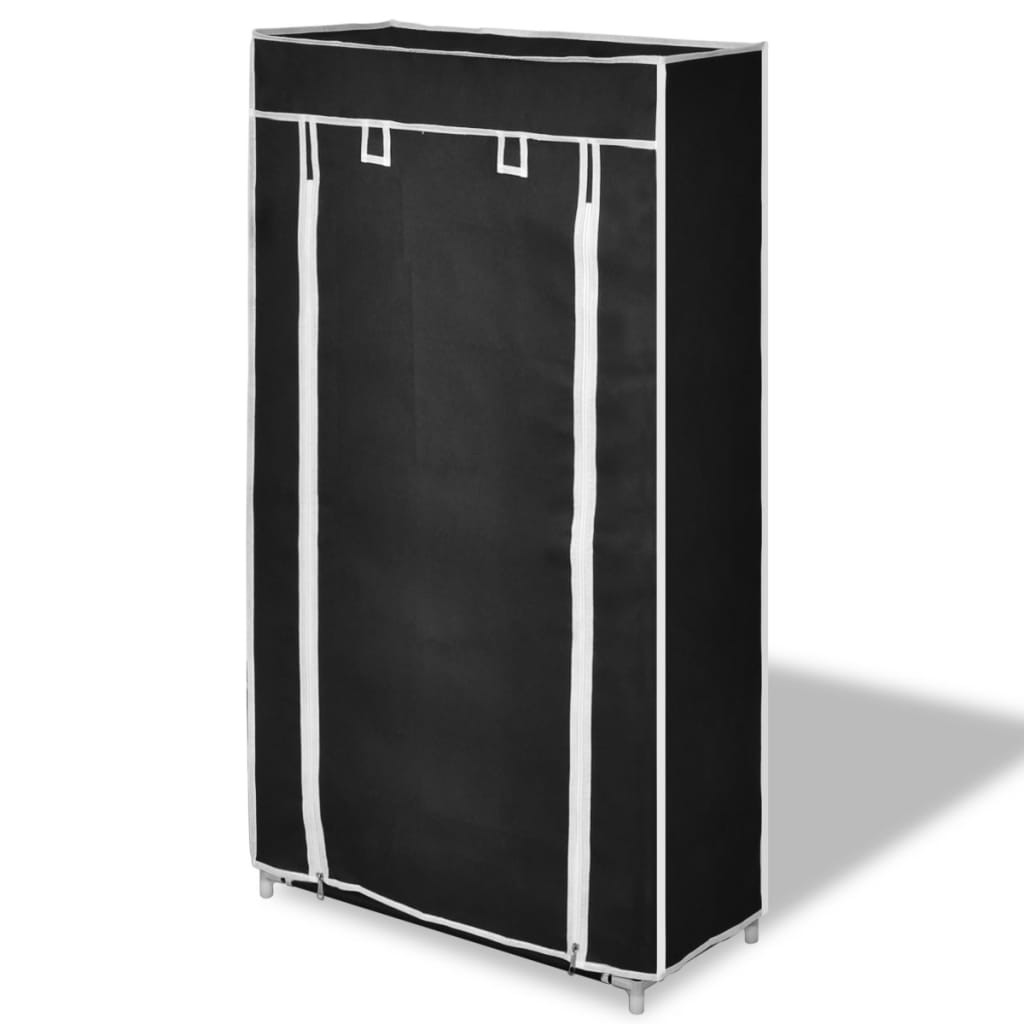 Skříň bot Vidaxl s krytem 58x28x106 Černá látka