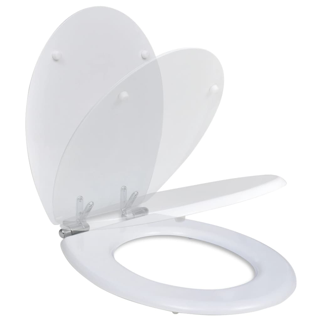 Vidaxl toaletní sedadlo Soft-Close Simple Design MDF bílá