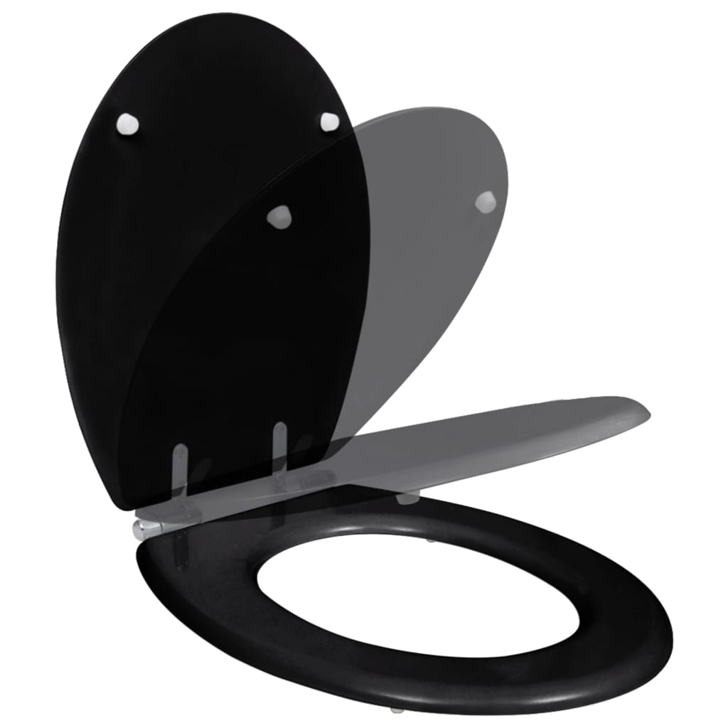 Vidaxl toaletní sedadlo Soft-Close Simple Design MDF černá