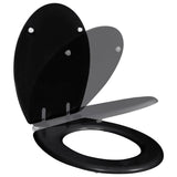 Vidaxl toaletní sedadlo Soft-Close Simple Design MDF černá
