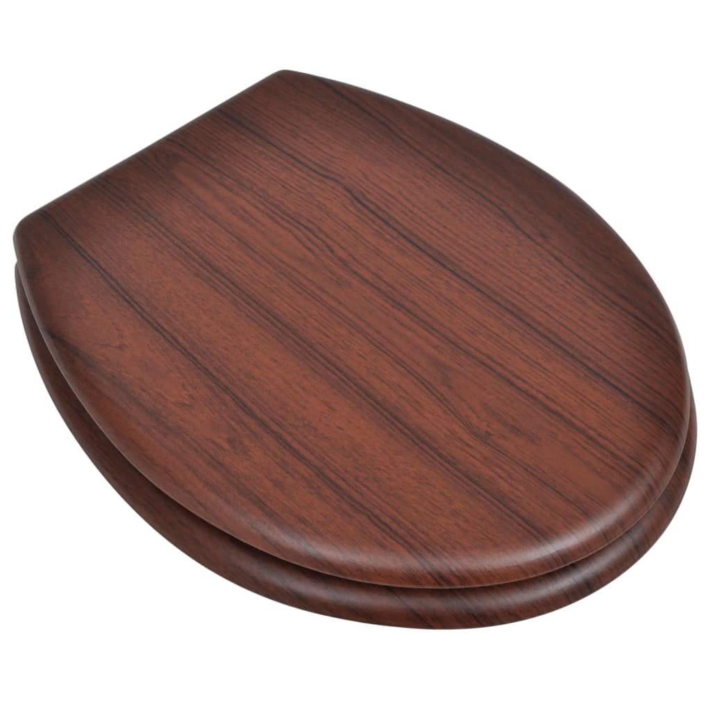 Vidaxl toaletní sedadlo jednoduchý design mdf hnědý