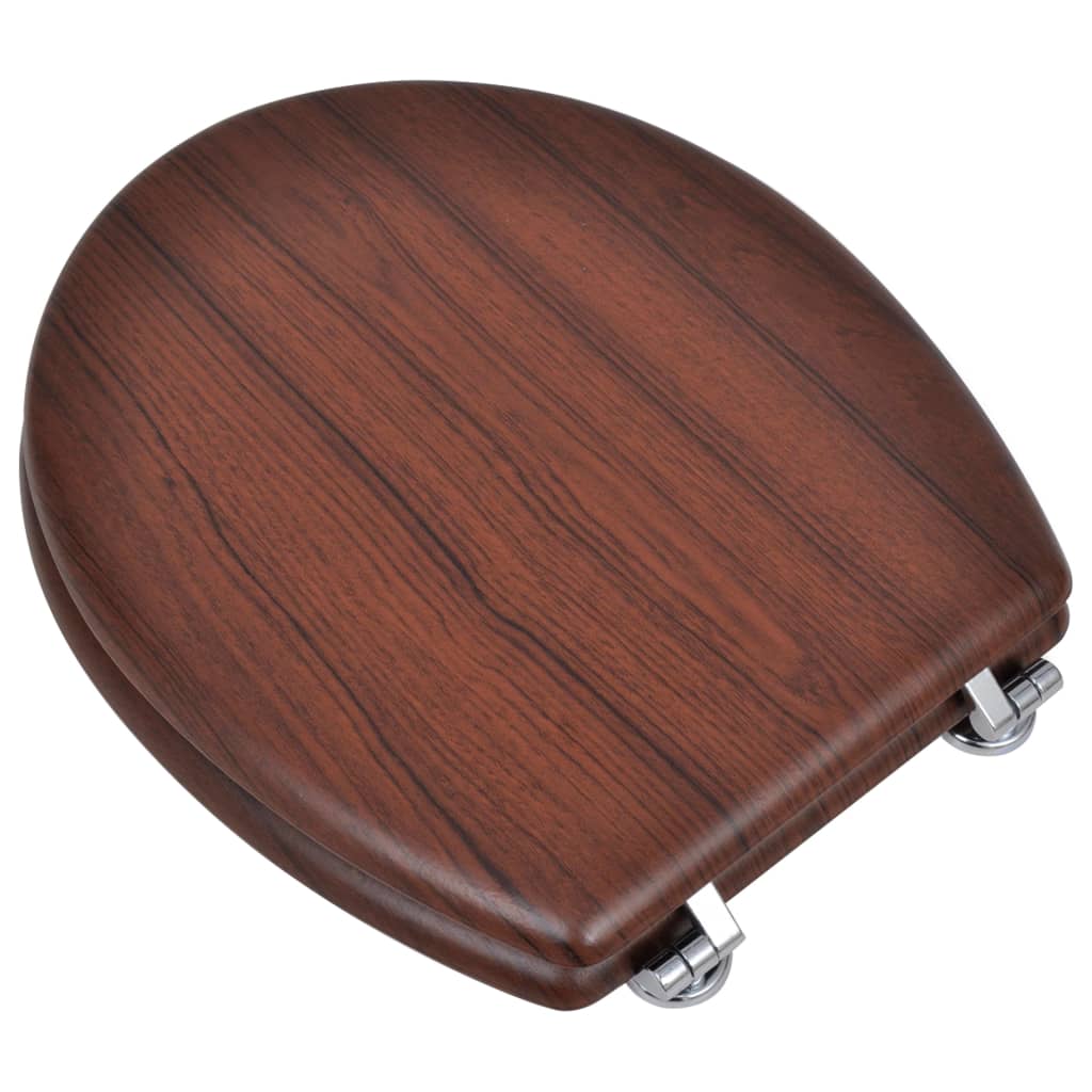 Vidaxl toaletní sedadlo jednoduchý design mdf hnědý