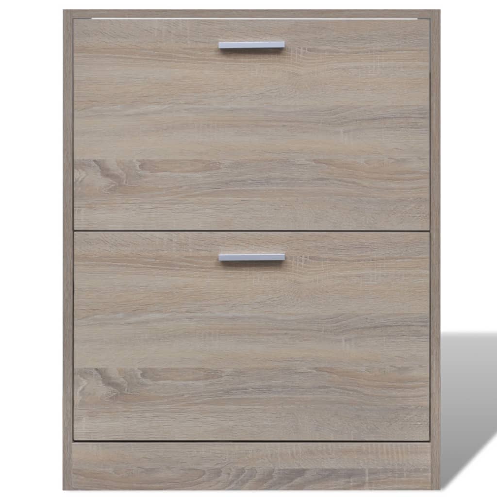 Armoire à chaussures Vidaxl avec 2 compartiments de bois de chêne