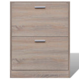 Armoire à chaussures Vidaxl avec 2 compartiments de bois de chêne