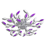 Vidaxl lamp with crystal leaves of acrylic for 5x E14 Purple and White