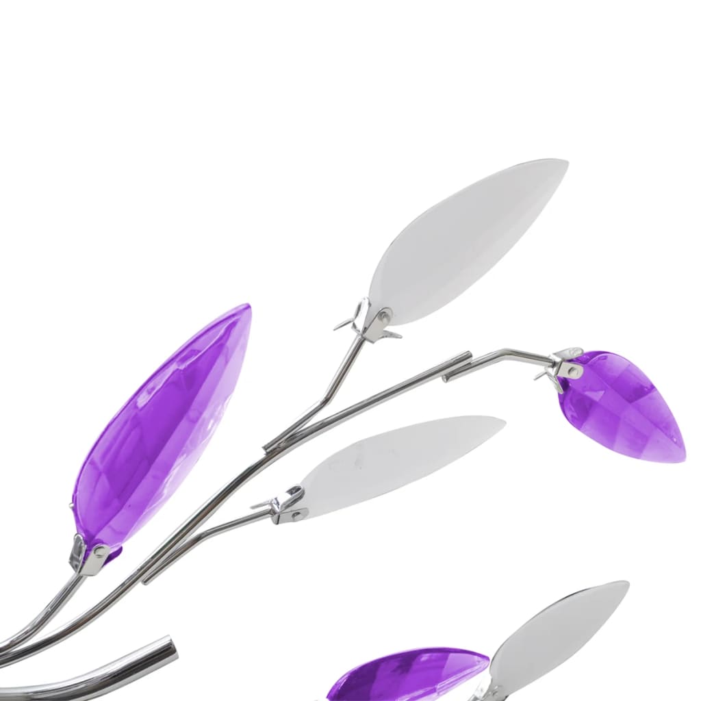 Vidaxl lamp with crystal leaves of acrylic for 5x E14 Purple and White