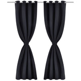 Vidaxl gardiner med metalringe 135 x 245 cm 2 stykker (sort)