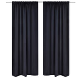 Vidaxl curtains with slots 135 x 245 cm black 2 sts