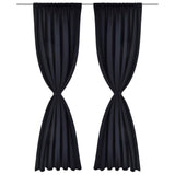 Vidaxl curtains with slots 135 x 245 cm black 2 sts