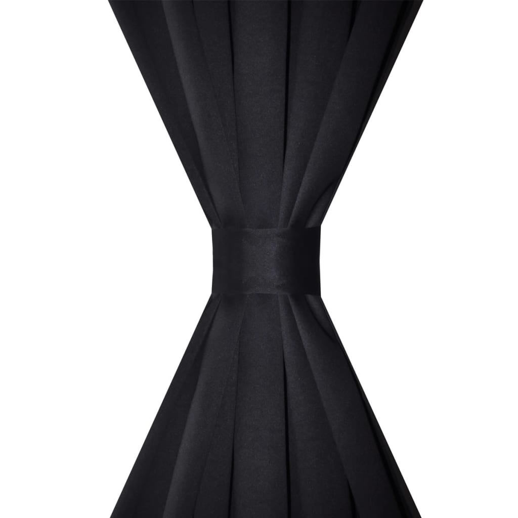 Vidaxl curtains with slots 135 x 245 cm black 2 sts