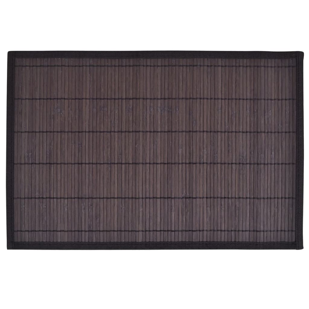 Vidaxl 6 placemats bambus 30 x 45 cm temno rjava