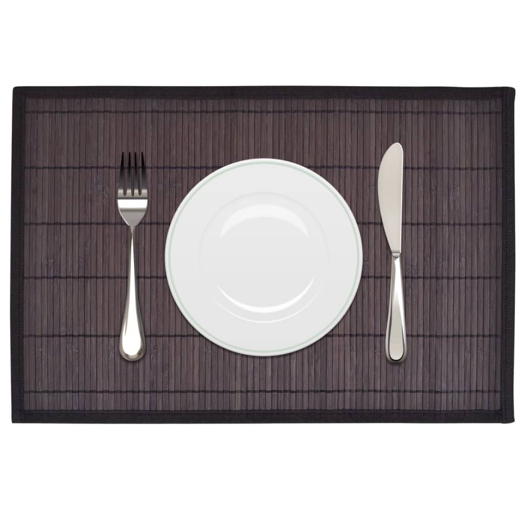 Vidaxl 6 placemats bambus 30 x 45 cm temno rjava