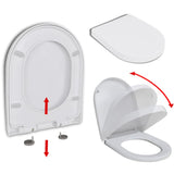 Asiento de inodoro Vidaxl de cierre suave con diseño de liberación rápida blanca