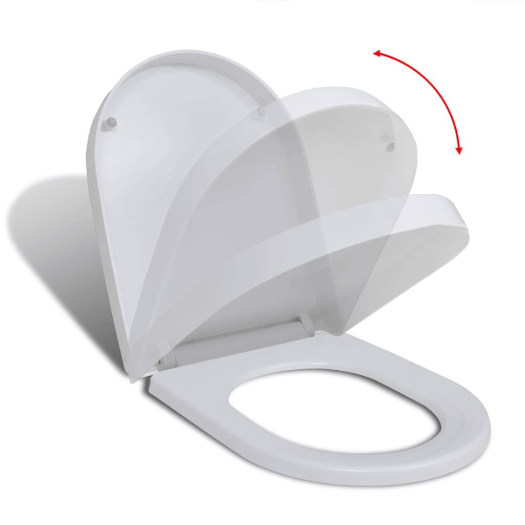 Asiento de inodoro Vidaxl de cierre suave con diseño de liberación rápida blanca