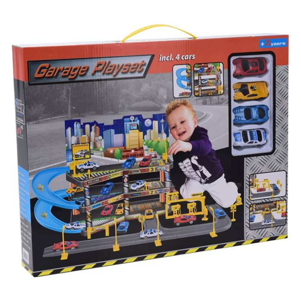 Tender Toy Ausschreiwung Spillsaachen Spillsaachen mat 4 Autoen 62x31x33 cm a blo