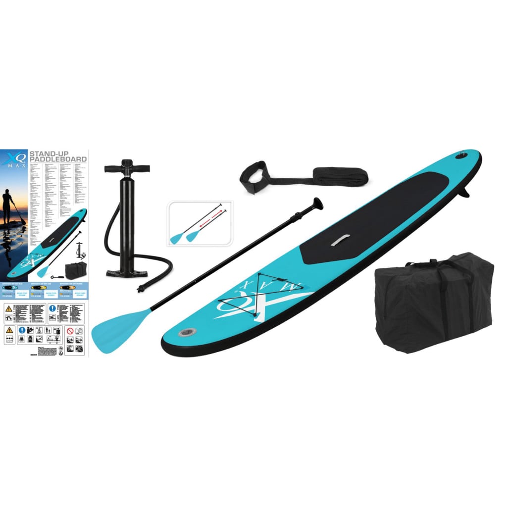 Xq max stand up paddleboard oppustelig 285 cm blå og sort