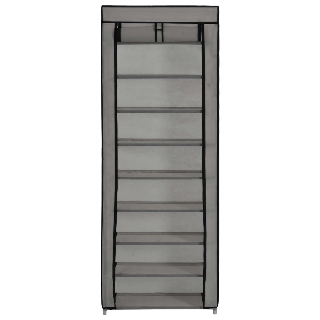 Skříň bot Vidaxl s krytem 57x29x162 cm Tkanina šedá