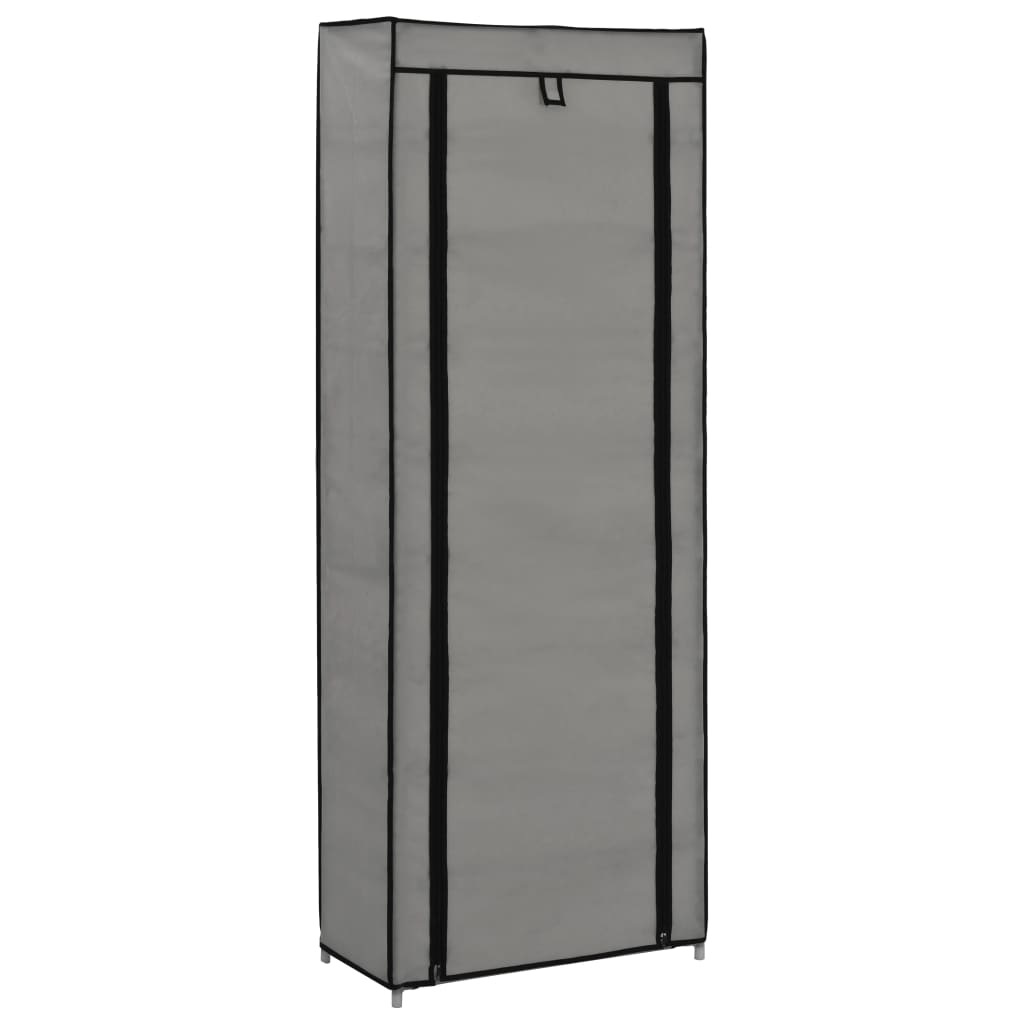 Skříň bot Vidaxl s krytem 57x29x162 cm Tkanina šedá