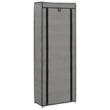 Skříň bot Vidaxl s krytem 57x29x162 cm Tkanina šedá