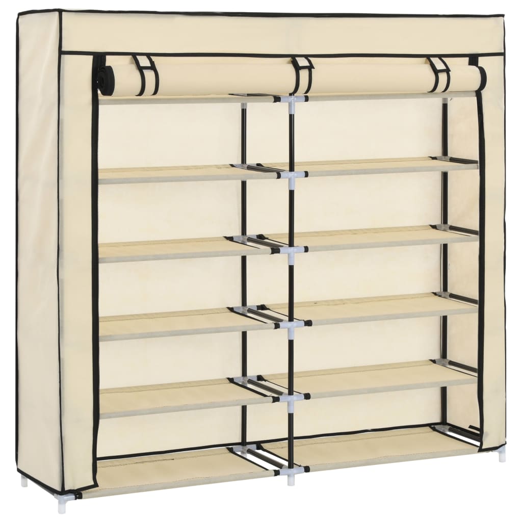 Skříň boty Vidaxl s krytem 115x28x110 cm tkanin crème