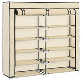 Skříň boty Vidaxl s krytem 115x28x110 cm tkanin crème