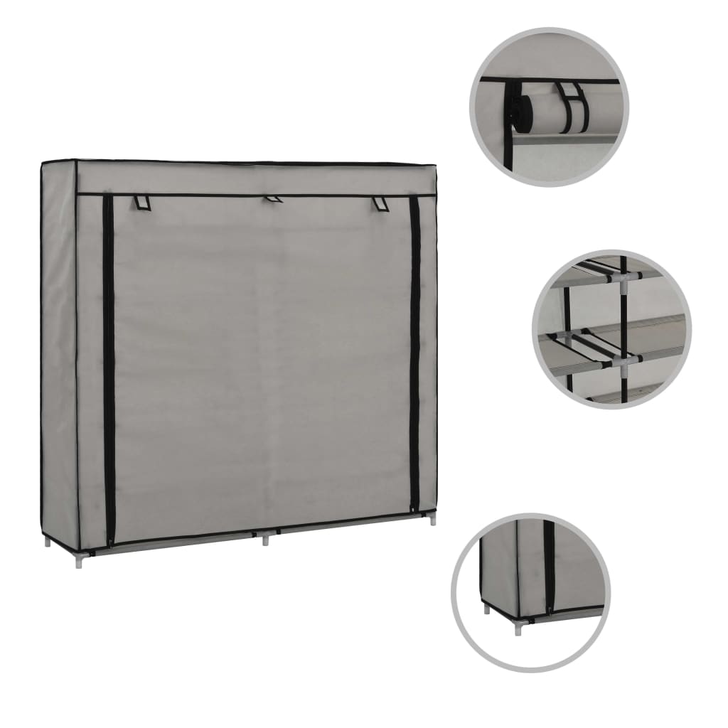 Skříň bot Vidaxl s krytem 115x28x110 cm tkanina šedá