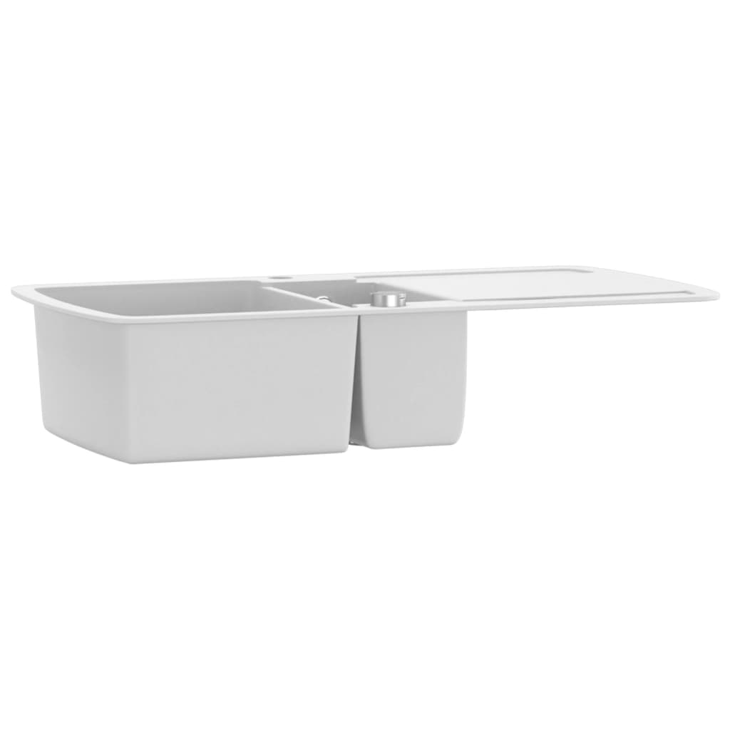 Vidaxl Sink Double Bins Granit weiß