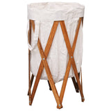 Vidaxl Basket Lavandry Cream in legno e tessuto pieghevole
