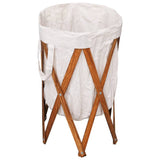 Vidaxl Basket Lavandry Cream in legno e tessuto pieghevole