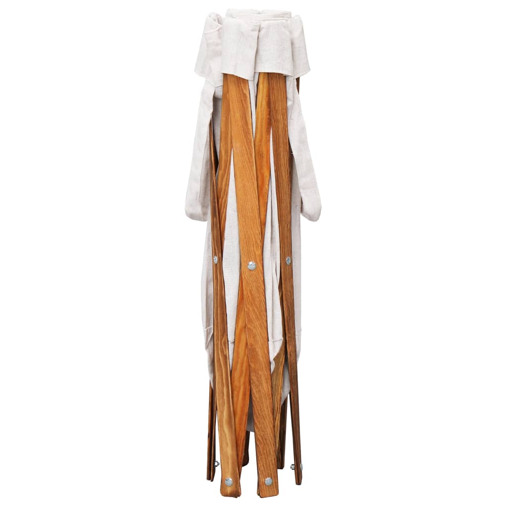 Vidaxl Basket Lavandry Cream in legno e tessuto pieghevole